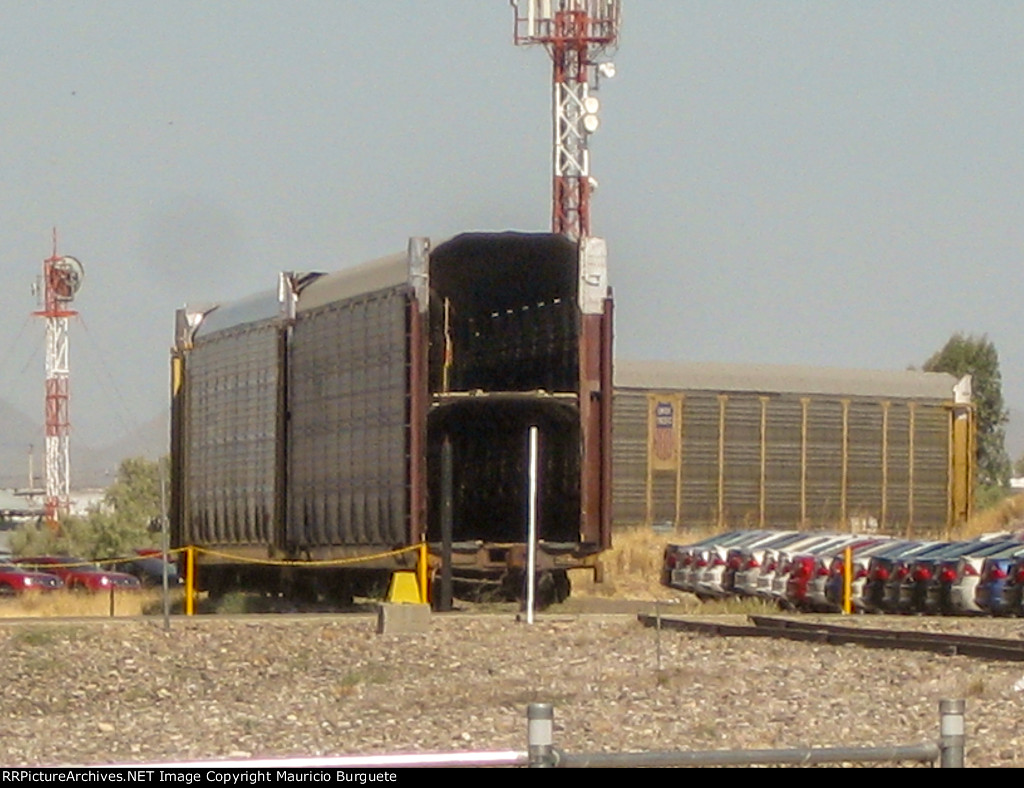 Autoracks in the yard at Ford Hermosillo Assembly plant